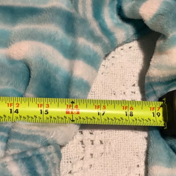 Sonoma Blue Wave Bath White Stripe  Long Sleeve Bathrobe Medium - Picture 5 of 6